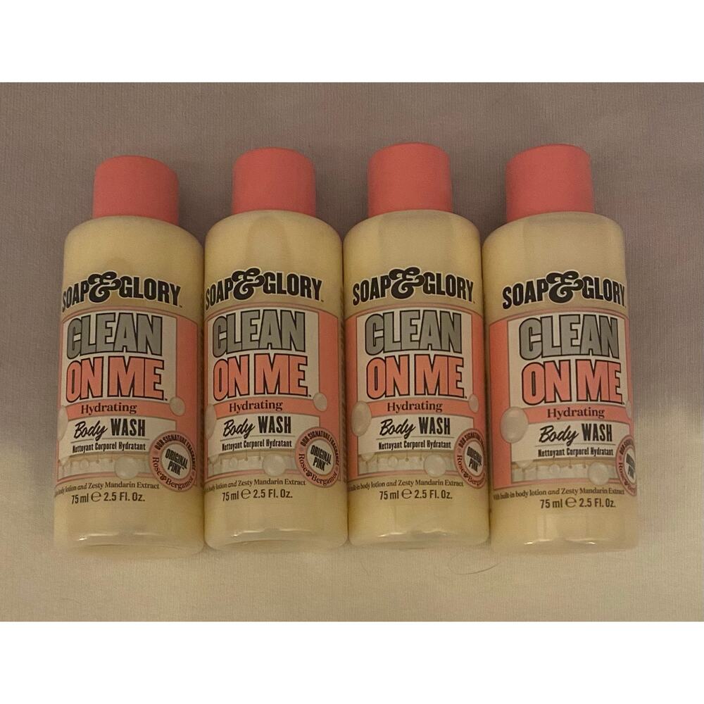 NEW Soap & Glory Clean On Me Body Wash 2.5 oz-4 Pack Original Pink UK Target